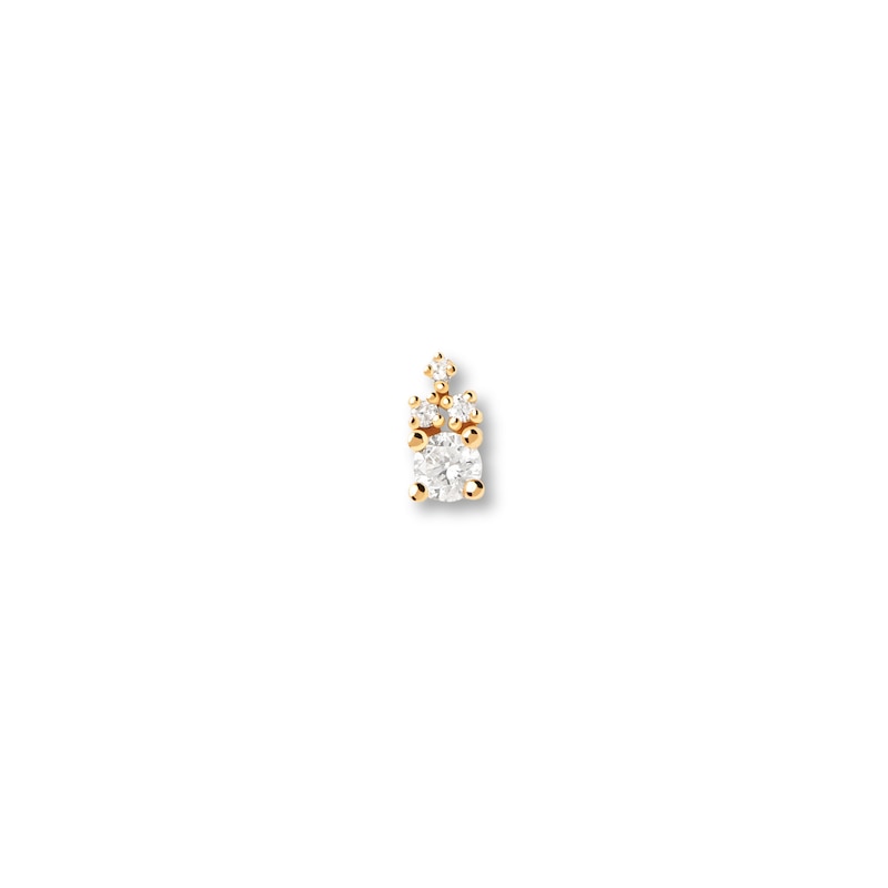 Main Image 1 of PDPAOLA™ at Zales 1/15 CT. T.W. Lab-Grown Diamond Tri-Top Single Stud Earring in 18K Gold