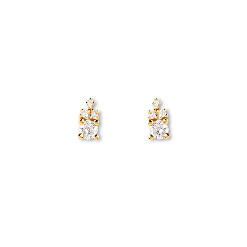 Main Image 5 of PDPAOLA™ at Zales 1/15 CT. T.W. Lab-Grown Diamond Tri-Top Single Stud Earring in 18K Gold