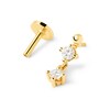 Thumbnail Image 4 of PDPAOLA™ at Zales 1/8 CT. T.W. Lab-Grown Diamond Duo Drop Single Stud Earring in 18K Gold