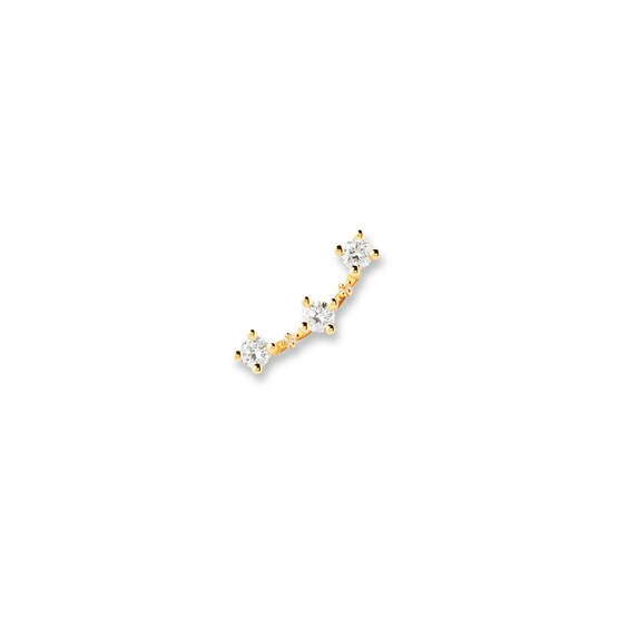 PDPAOLA⢠at Zales 1/5 CT. T.W. Lab-Grown Diamond Curved Bar Single Stud Earring in 18K Gold
