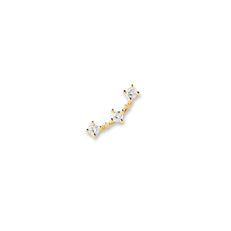 Main Image 1 of PDPAOLA™ at Zales 1/5 CT. T.W. Lab-Grown Diamond Curved Bar Single Stud Earring in 18K Gold