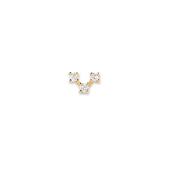 PDPAOLA⢠at Zales Lab-Grown Diamond Accent V-Shaped Trio Single Stud Earring in 18K Gold
