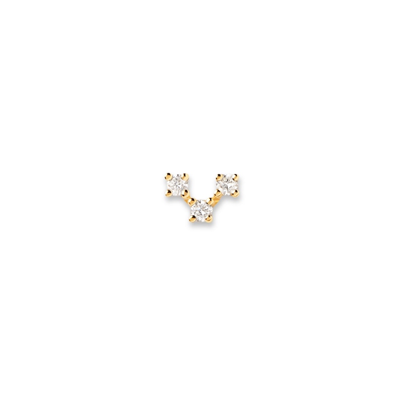 PDPAOLA™ at Zales Lab-Created Diamond Accent V-Shaped Trio Single Stud Earring in 18K Gold