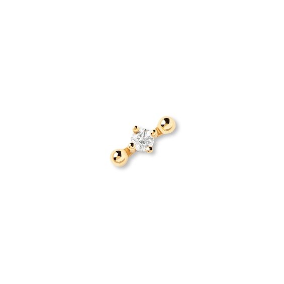 PDPAOLAâ¢ at Zales 1/20 CT. Lab-Grown Diamond Solitaire Double Ball Single Stud Earring in 18K Gold