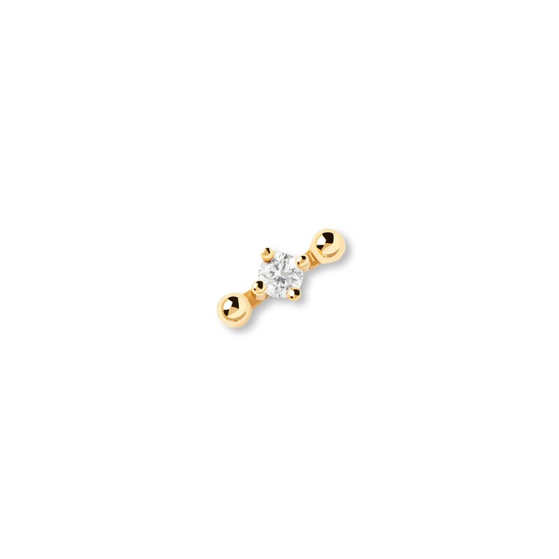 Main Image 1 of PDPAOLA™ at Zales 1/20 CT. Lab-Grown Diamond Solitaire Double Ball Single Stud Earring in 18K Gold