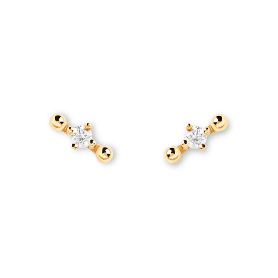 PDPAOLAâ¢ at Zales 1/20 CT. Lab-Grown Diamond Solitaire Double Ball Single Stud Earring in 18K Gold