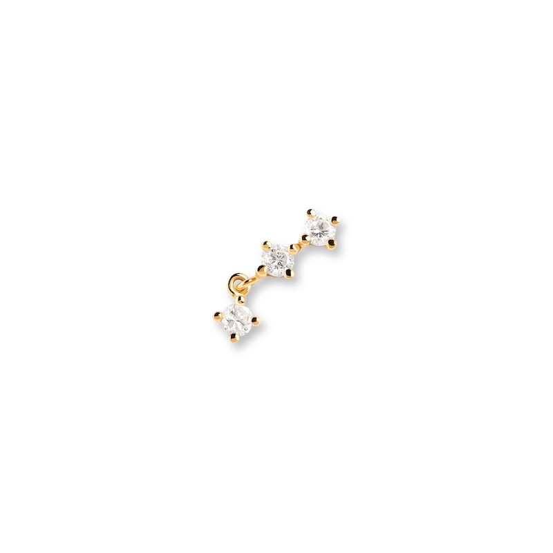 PDPAOLA™ at Zales 1/6 CT. T.W. Lab-Created Diamond Trio Drop Single Stud Earring in 18K Gold