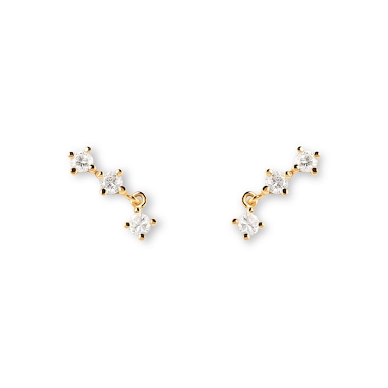 PDPAOLAâ¢ at Zales 1/6 CT. T.W. Lab-Grown Diamond Trio Drop Single Stud Earring in 18K Gold