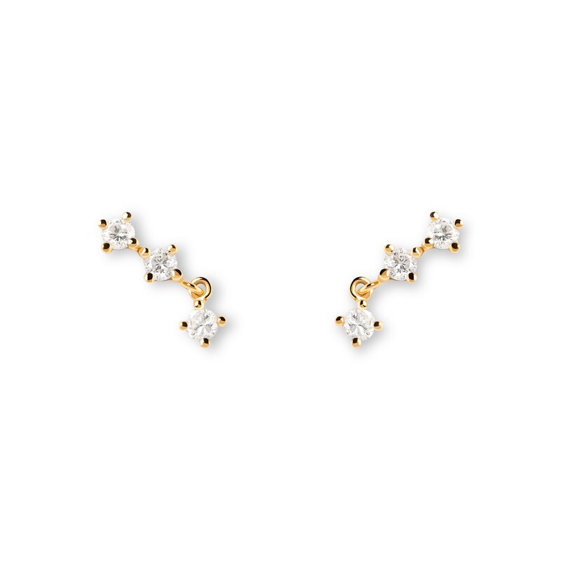 PDPAOLA™ at Zales 1/6 CT. T.W. Lab-Created Diamond Trio Drop Single Stud Earring in 18K Gold