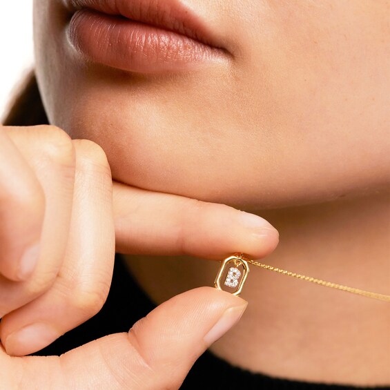 PDPAOLAâ¢ at Zales Lab-Grown Diamond Accent Letter "B" Initial Pendant in 18K Gold