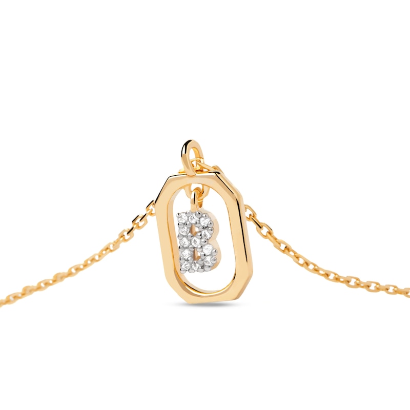 PDPAOLA™ at Zales Lab-Created Diamond Accent Letter "B" Initial Pendant in 18K Gold