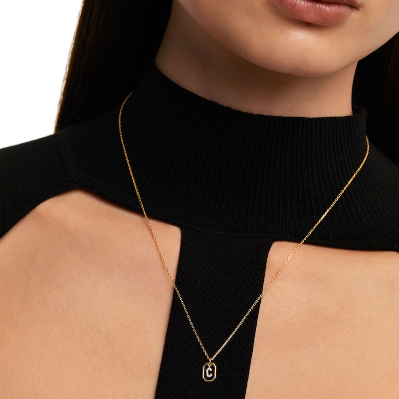 Main Image 2 of PDPAOLA™ at Zales Lab-Grown Diamond Accent Letter "C" Initial Pendant in 18K Gold