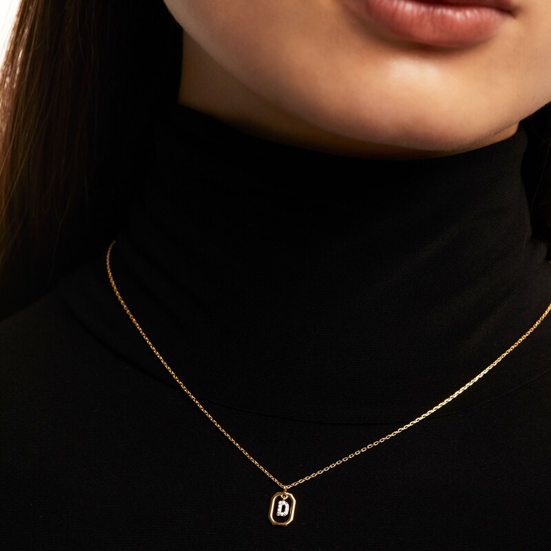 Main Image 2 of PDPAOLA™ at Zales Lab-Created Diamond Accent Letter &quot;D&quot; Initial Pendant in 18K Gold