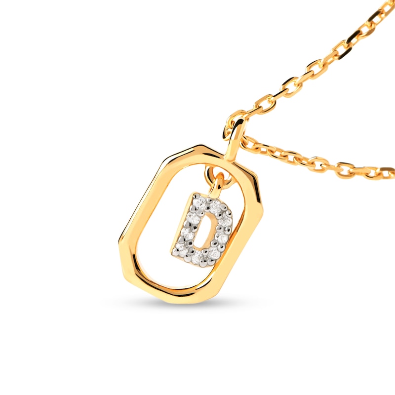 Main Image 3 of PDPAOLA™ at Zales Lab-Created Diamond Accent Letter &quot;D&quot; Initial Pendant in 18K Gold