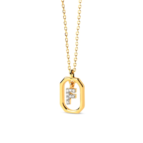 PDPAOLA⢠at Zales Lab-Grown Diamond Accent Letter "F" Initial Pendant in 18K Gold