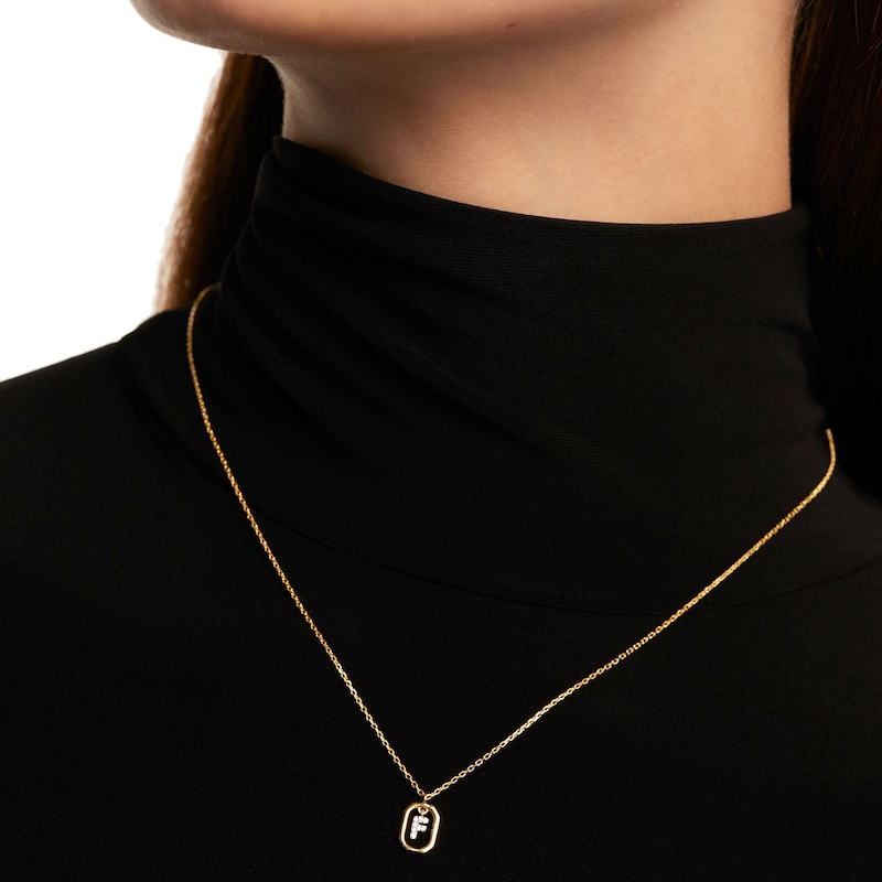 Main Image 2 of PDPAOLA™ at Zales Lab-Grown Diamond Accent Letter "F" Initial Pendant in 18K Gold