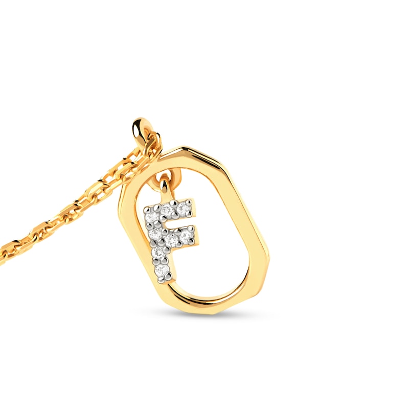 Main Image 3 of PDPAOLA™ at Zales Lab-Grown Diamond Accent Letter "F" Initial Pendant in 18K Gold