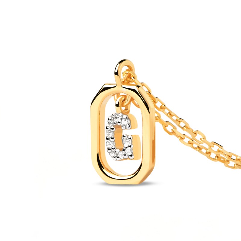 Main Image 3 of PDPAOLA™ at Zales Lab-Grown Diamond Accent Letter "G" Initial Pendant in 18K Gold