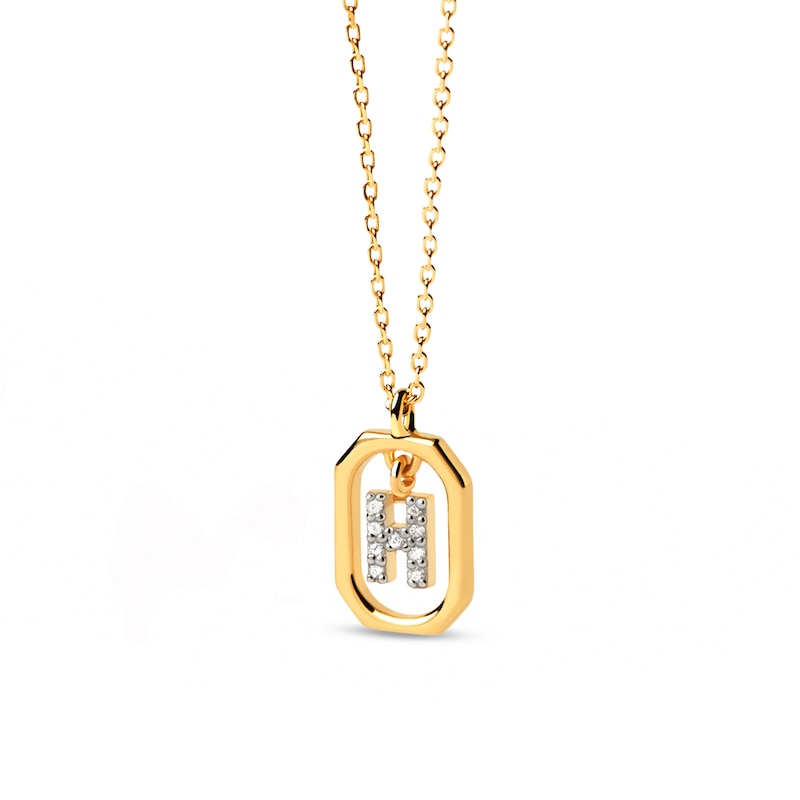 Main Image 1 of PDPAOLA™ at Zales Lab-Grown Diamond Accent Letter "H" Initial Pendant in 18K Gold