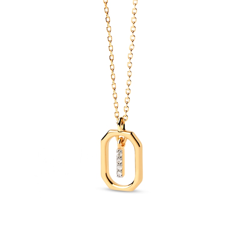 PDPAOLA™ at Zales Lab-Created Diamond Accent Letter "I" Initial Pendant in 18K Gold