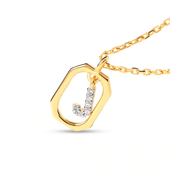 PDPAOLAâ¢ at Zales Lab-Grown Diamond Accent Letter "J" Initial Pendant in 18K Gold