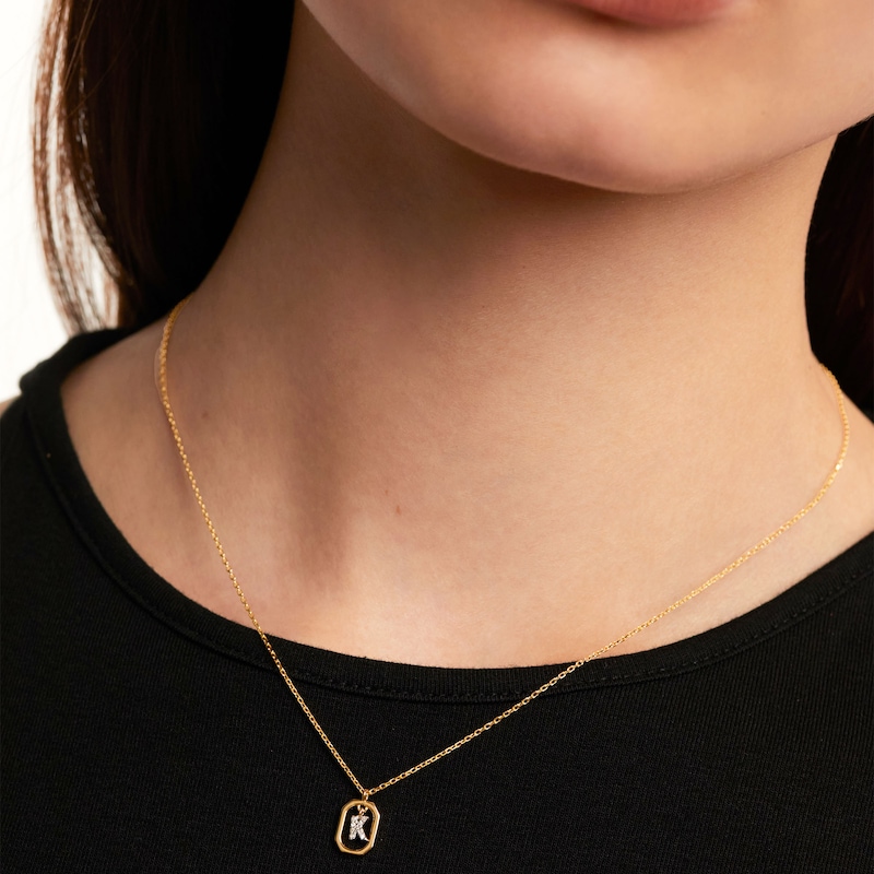 Main Image 3 of PDPAOLA™ at Zales Lab-Grown Diamond Accent Letter "K" Initial Pendant in 18K Gold