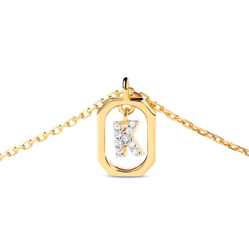 Main Image 4 of PDPAOLA™ at Zales Lab-Grown Diamond Accent Letter "K" Initial Pendant in 18K Gold