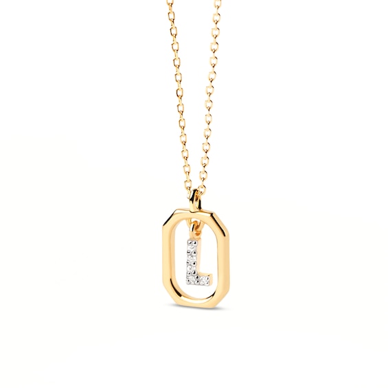 PDPAOLAâ¢ at Zales Lab-Grown Diamond Accent Letter "L" Initial Pendant in 18K Gold