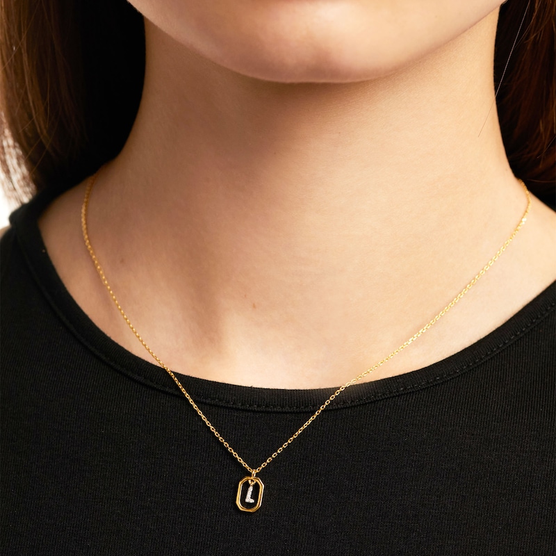 Main Image 2 of PDPAOLA™ at Zales Lab-Grown Diamond Accent Letter "L" Initial Pendant in 18K Gold