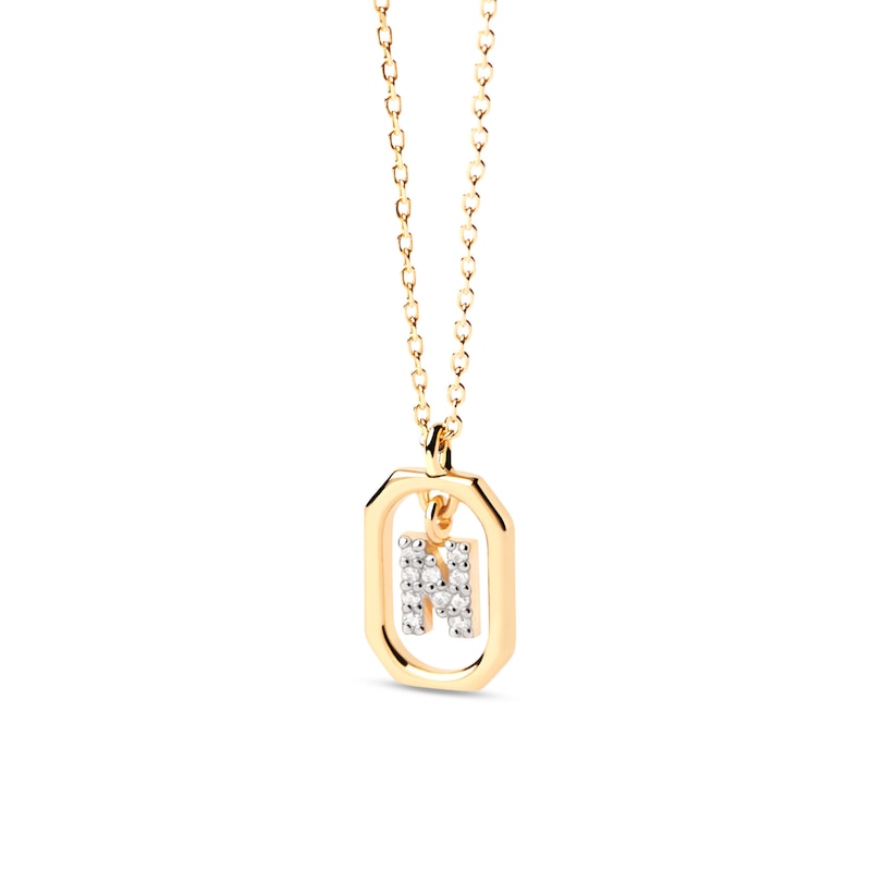 PDPAOLA™ at Zales Lab-Created Diamond Accent Letter "N" Initial Pendant in 18K Gold