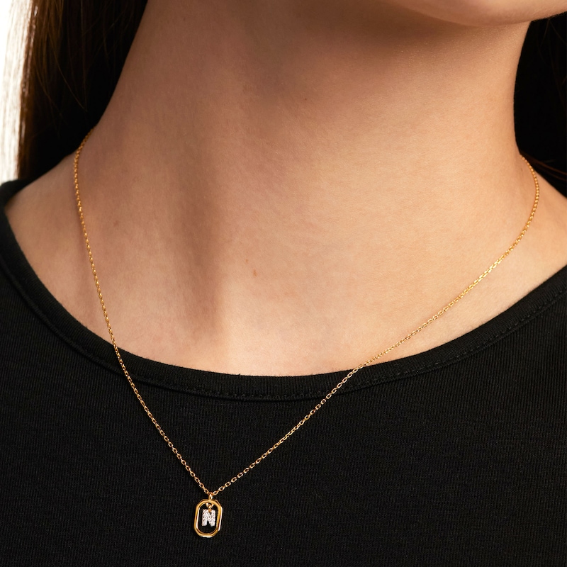 Main Image 2 of PDPAOLA™ at Zales Lab-Grown Diamond Accent Letter "N" Initial Pendant in 18K Gold