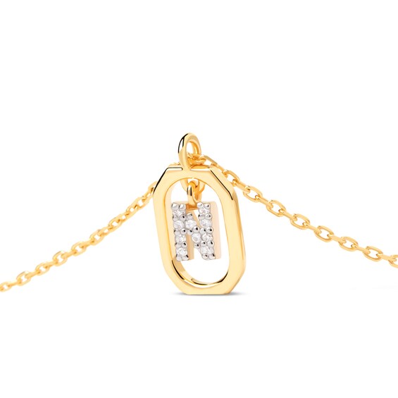 PDPAOLAâ¢ at Zales Lab-Grown Diamond Accent Letter "N" Initial Pendant in 18K Gold