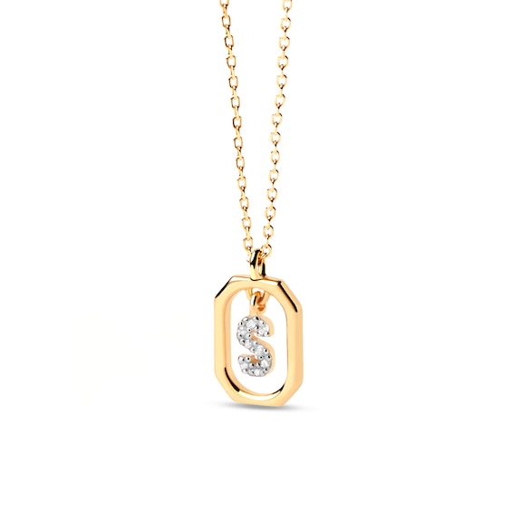 PDPAOLA⢠at Zales Lab-Grown Diamond Accent Letter "S" Initial Pendant in 18K Gold