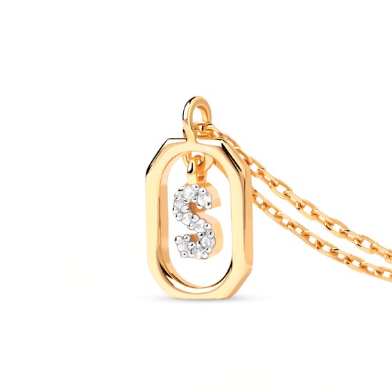 PDPAOLAâ¢ at Zales Lab-Grown Diamond Accent Letter "S" Initial Pendant in 18K Gold