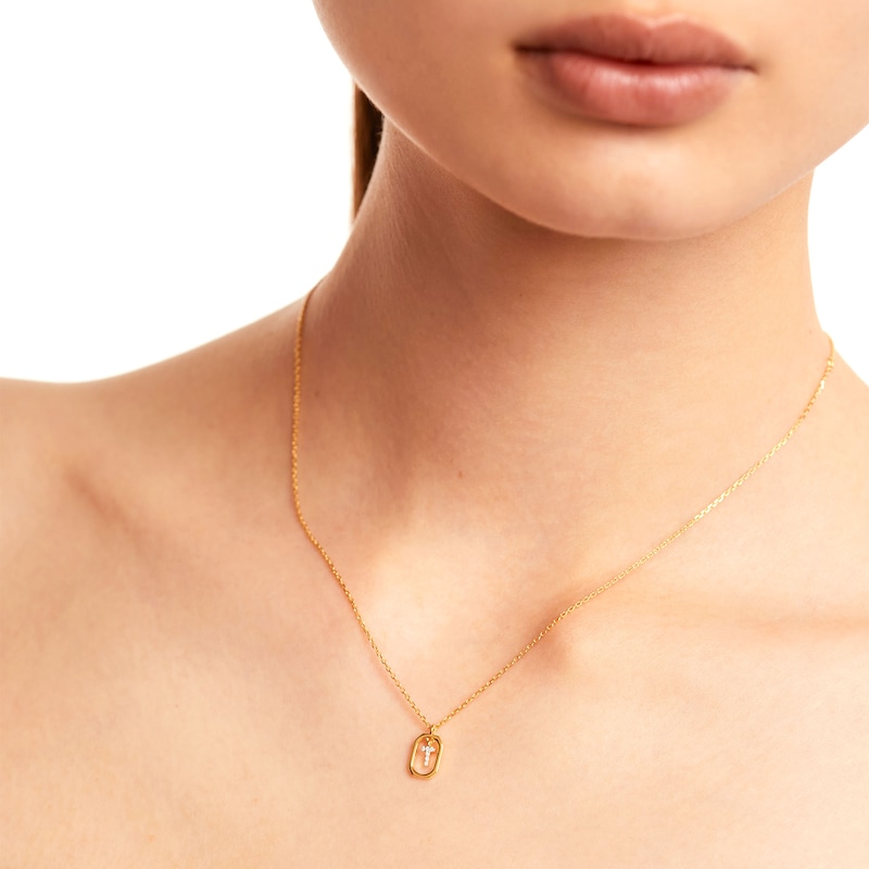 Main Image 2 of PDPAOLA™ at Zales Lab-Grown Diamond Accent Letter "T" Initial Pendant in 18K Gold