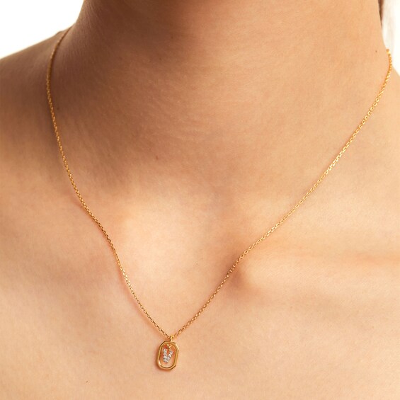 PDPAOLAâ¢ at Zales Lab-Grown Diamond Accent Letter "V" Initial Pendant in 18K Gold