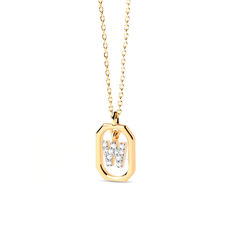 Main Image 1 of PDPAOLA™ at Zales Lab-Grown Diamond Accent Letter "W" Initial Pendant in 18K Gold