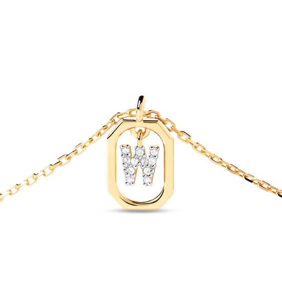 PDPAOLAâ¢ at Zales Lab-Grown Diamond Accent Letter "W" Initial Pendant in 18K Gold