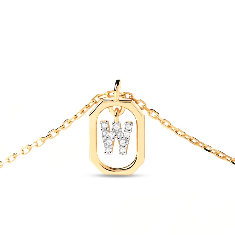 Main Image 3 of PDPAOLA™ at Zales Lab-Grown Diamond Accent Letter "W" Initial Pendant in 18K Gold