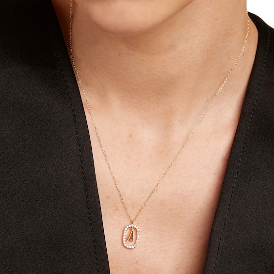 PDPAOLAâ¢ at Zales 1/3 CT. T.W. Lab-Grown Diamond Initial Pendant in 18K Gold - 19.5" (Select Letters Only)