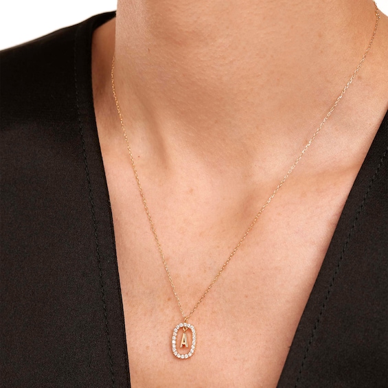 PDPAOLAâ¢ at Zales 1/3 CT. T.W. Lab-Grown Diamond Initial Pendant in 18K Gold - 19.5" (Select Letters Only)