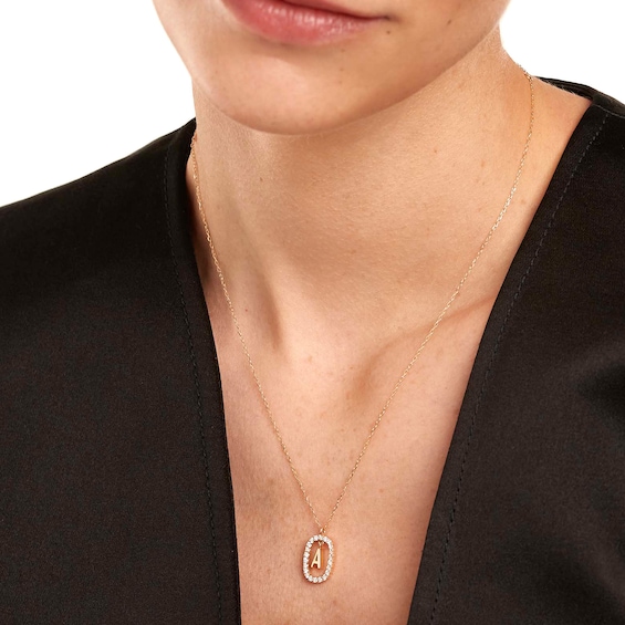 PDPAOLAâ¢ at Zales 1/3 CT. T.W. Lab-Grown Diamond Initial Pendant in 18K Gold - 19.5" (Select Letters Only)
