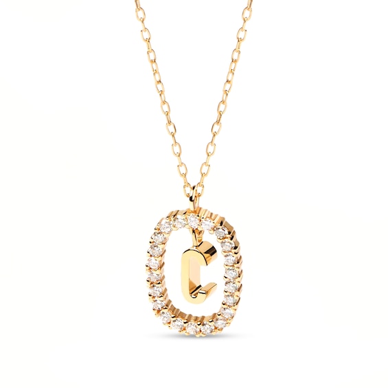 PDPAOLAâ¢ at Zales 1/3 CT. T.W. Lab-Grown Diamond "C" Initial Pendant in 18K Gold - 19.5"