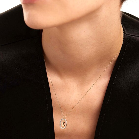 PDPAOLAâ¢ at Zales 1/3 CT. T.W. Lab-Grown Diamond "C" Initial Pendant in 18K Gold - 19.5"