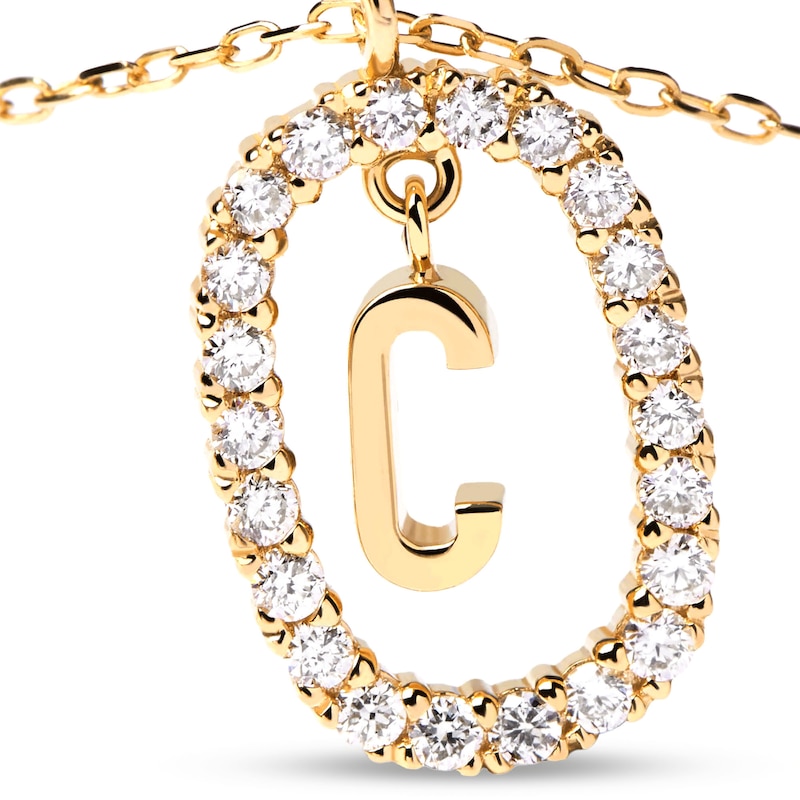 Main Image 4 of PDPAOLA™ at Zales 1/3 CT. T.W. Lab-Grown Diamond "C" Initial Pendant in 18K Gold - 19.5"