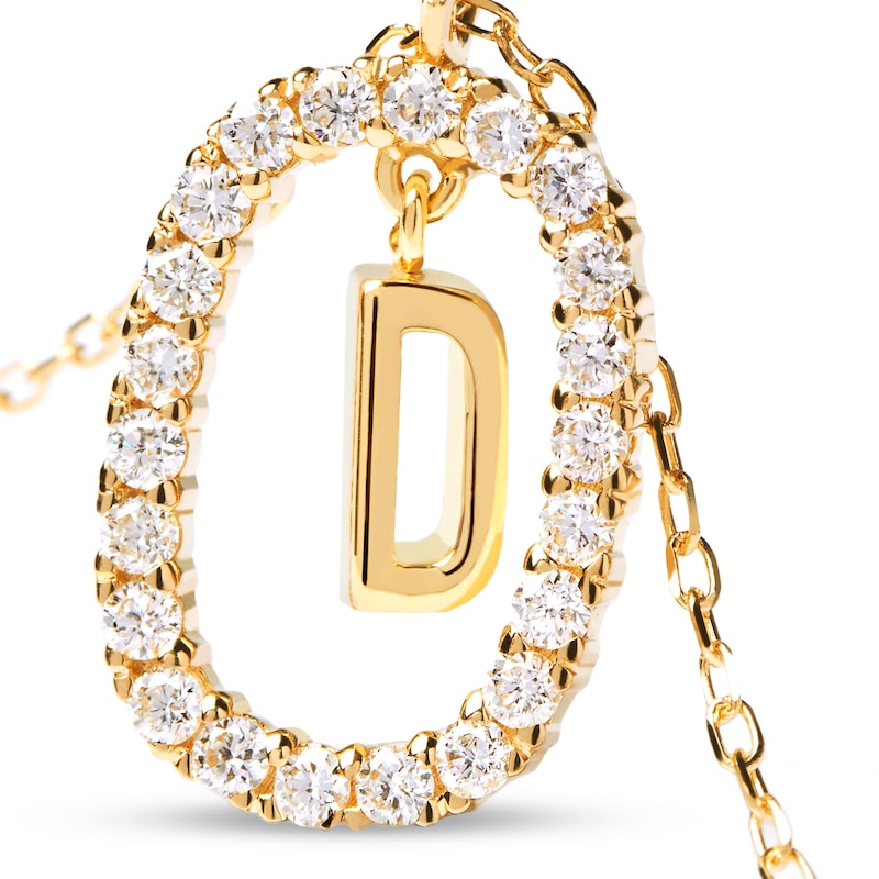 Main Image 4 of PDPAOLA™ at Zales 1/3 CT. T.W. Lab-Grown Diamond "D" Initial Pendant in 18K Gold - 19.5"