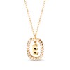 Thumbnail Image 1 of PDPAOLA™ at Zales 1/3 CT. T.W. Lab-Grown Diamond "E" Initial Pendant in 18K Gold - 19.5"