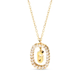 PDPAOLA™ at Zales 1/3 CT. T.W. Lab-Grown Diamond "G" Initial Pendant in 18K Gold - 19.5"