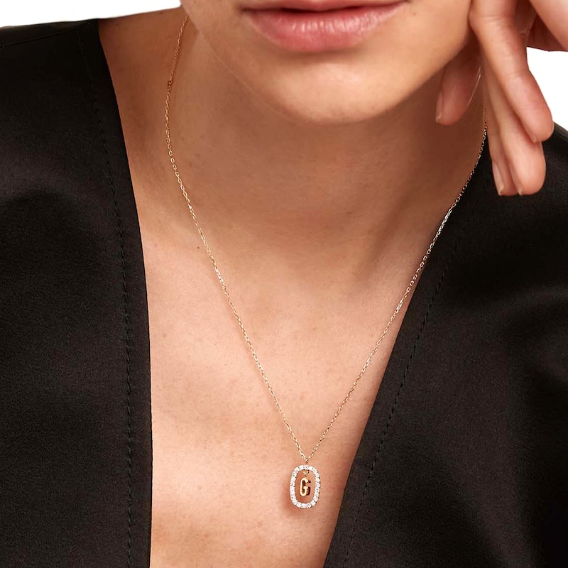 Main Image 3 of PDPAOLA™ at Zales 1/3 CT. T.W. Lab-Grown Diamond "G" Initial Pendant in 18K Gold - 19.5"