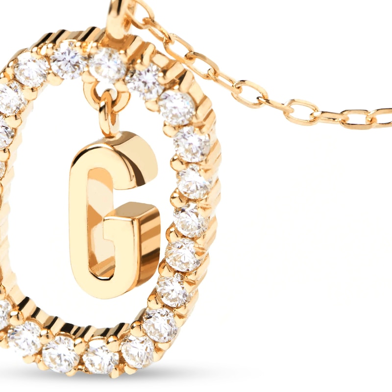 Main Image 4 of PDPAOLA™ at Zales 1/3 CT. T.W. Lab-Grown Diamond "G" Initial Pendant in 18K Gold - 19.5"